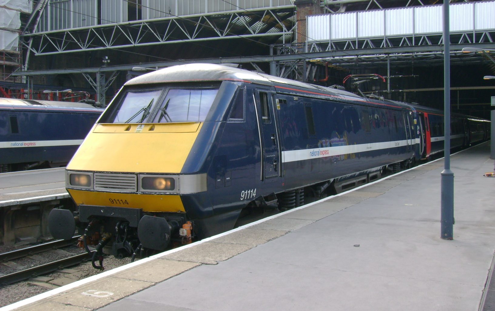 A class 91 in the platform at London Kings Cross