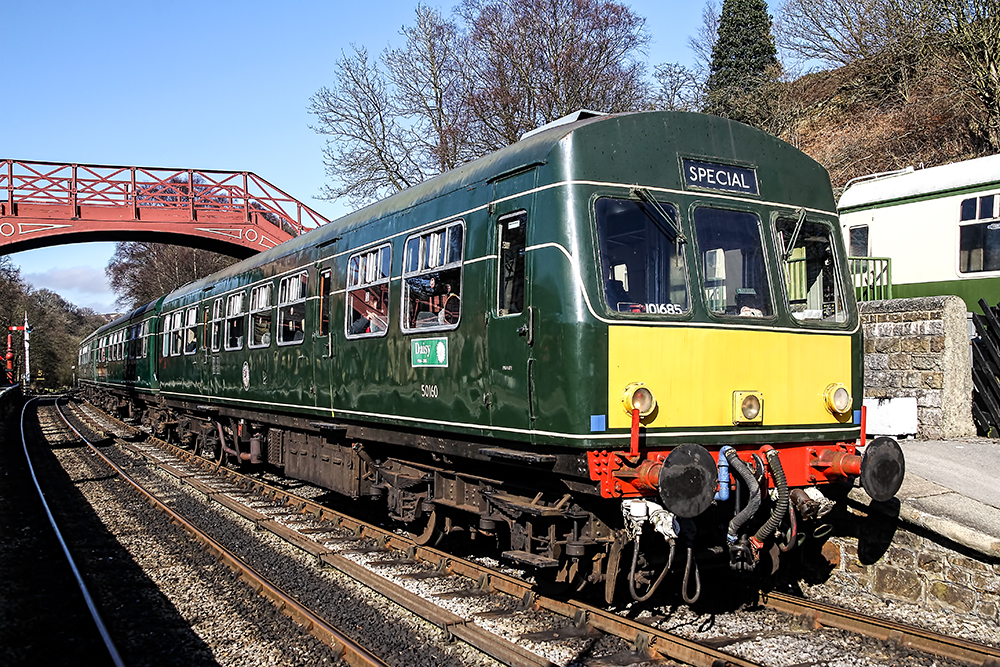 a class 101 at preserved at the North Yorkshire Moors Railway