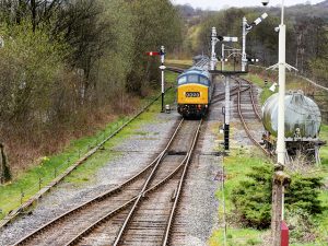 A class 45 heading towards Ramsbottom
