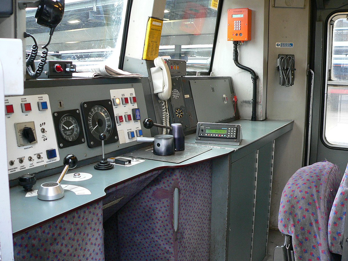 The Driving cab of a class 319 EMU