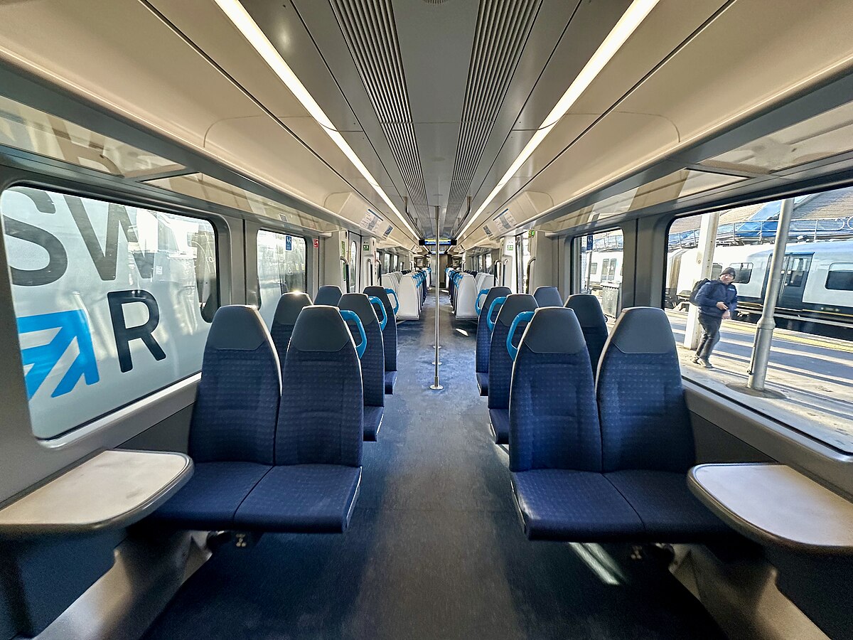 The interior of modern class 701 bright specious and with modern LED lighting
